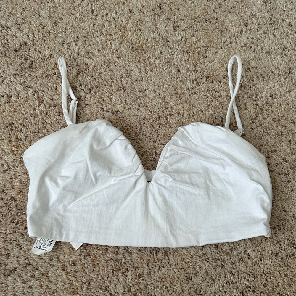 Zara white crop top, size M, perfect condition